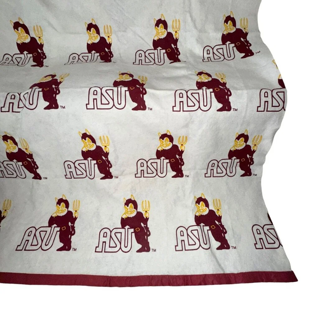 Rare Vintage Arizona State University Sun Devils Acrylic Throw Blanket 87 X 72